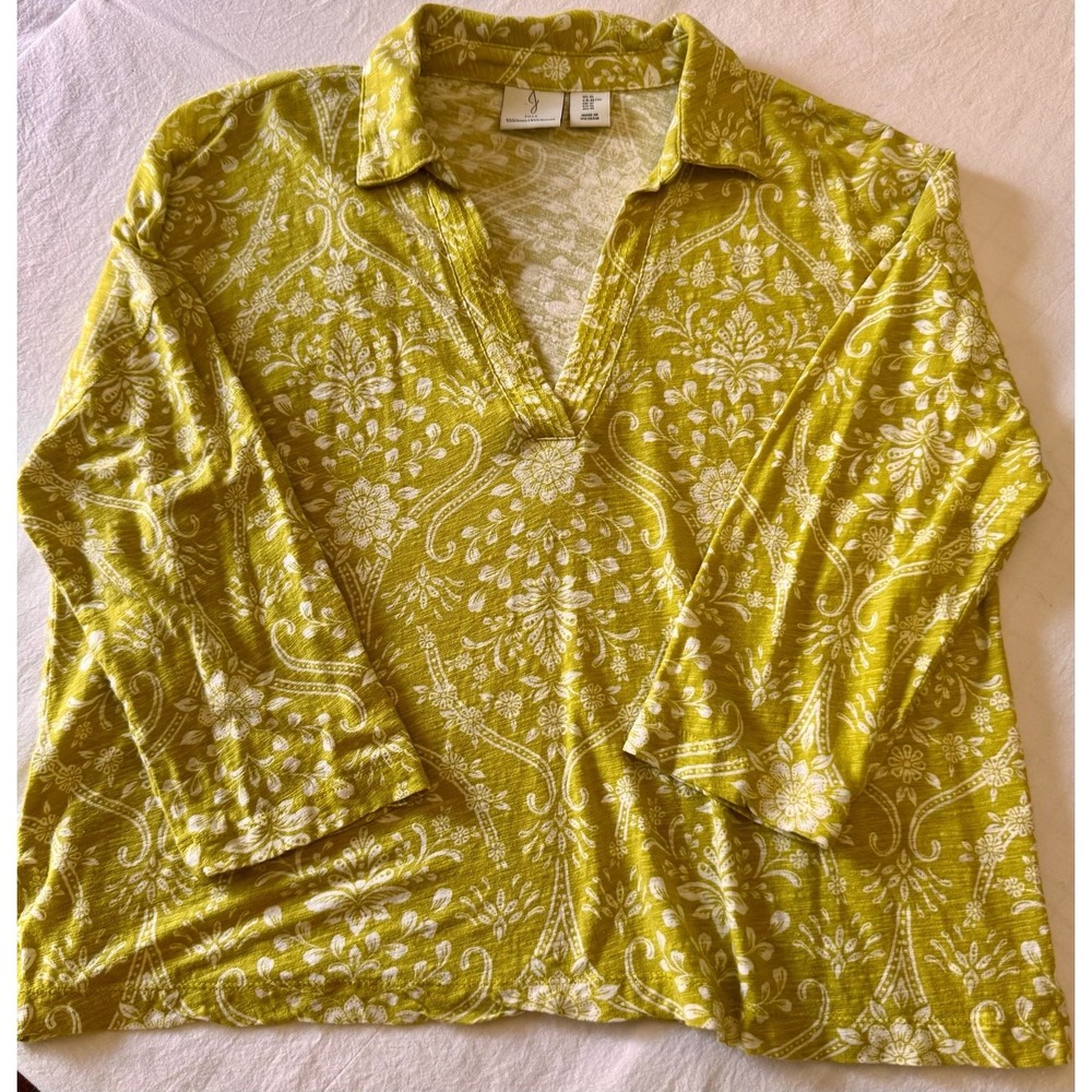 Joie Women's Floral Print V-Neck Long Sleeve Shirt, 55% Linen 45% Lyocell